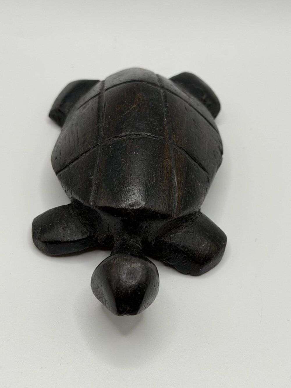Turtle‎ Black/Brown Carved Wooden Figurine Vintage Hand Carved Tortoise